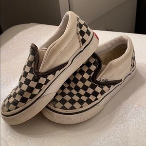 Black and white Checkered Vans